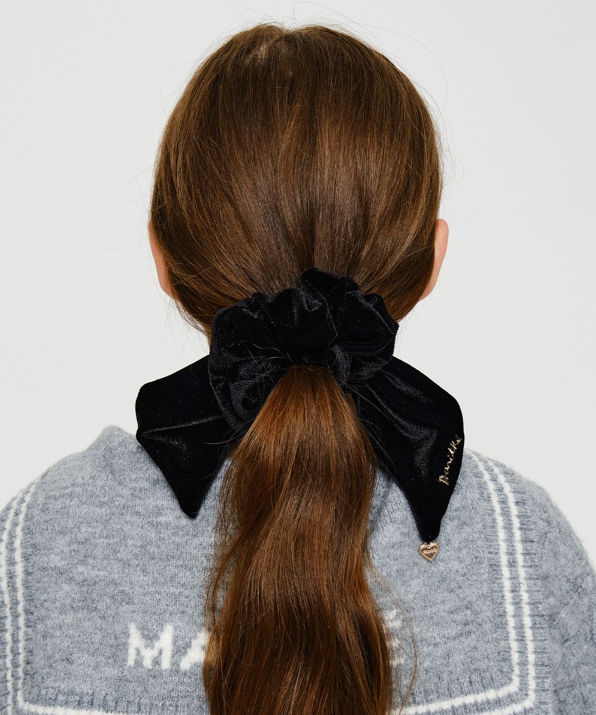 마리떼 키즈(MARITHÉ KIDS) KIDS VELVET RIBBON SCRUNCHIE black