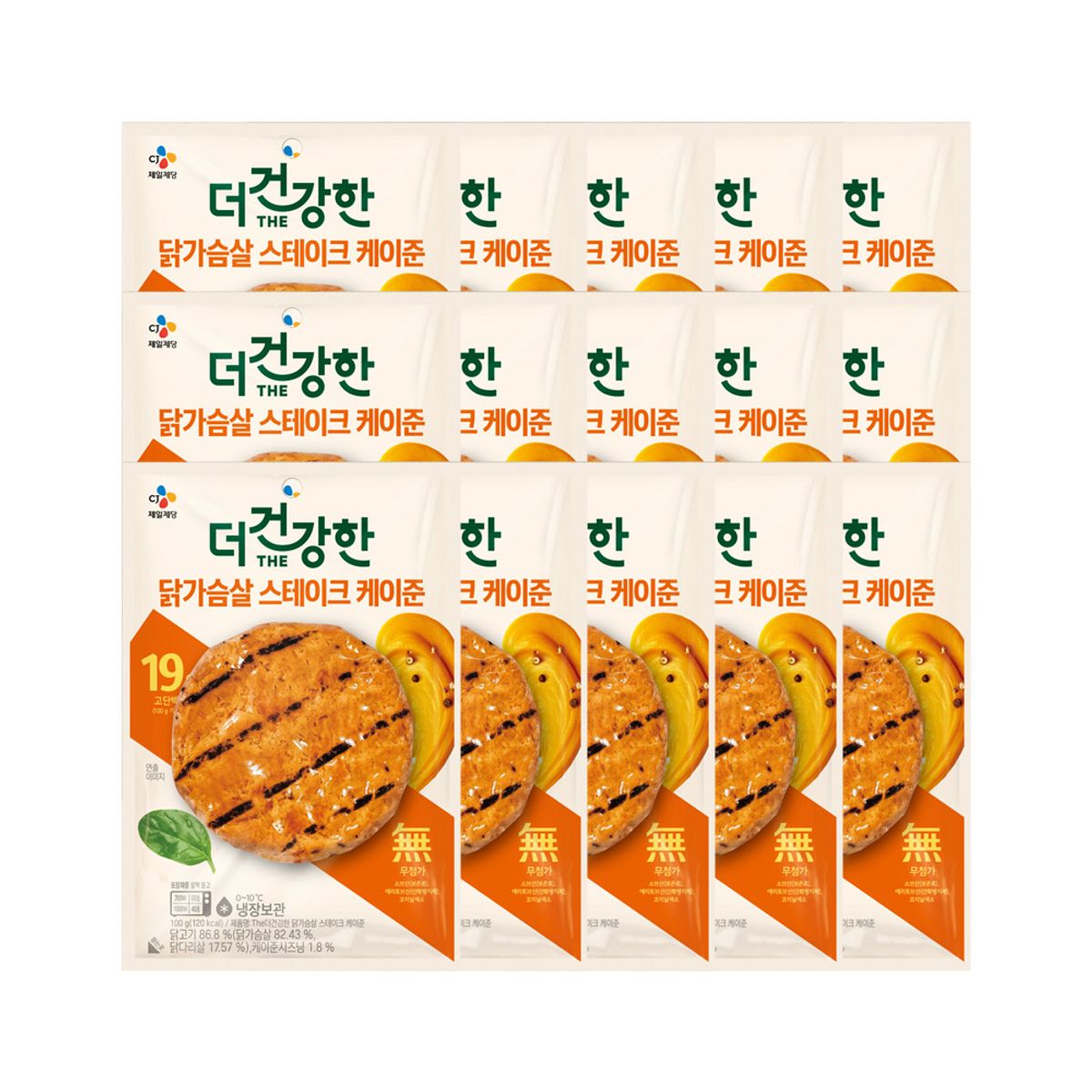 CJ제일제당(CJCHEILJEDANG) 더건강한 닭가슴살 스테이크 케이준 100g x15개