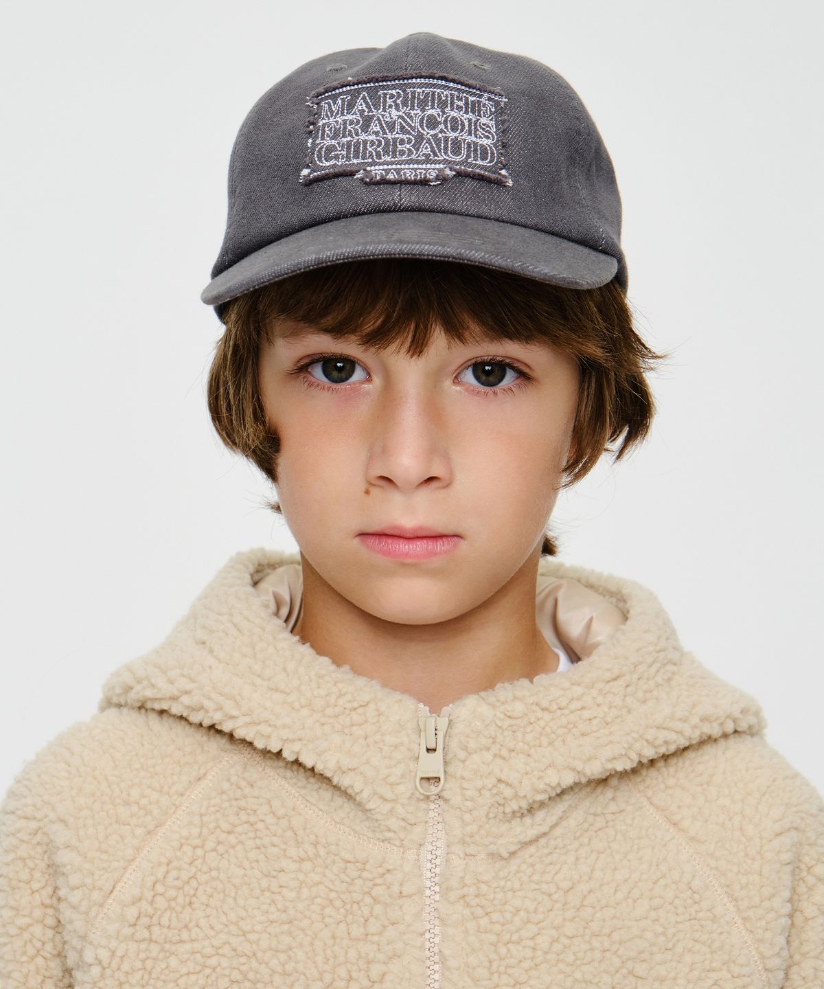 마리떼 키즈(MARITHÉ KIDS) KIDS CLASSIC LOGO APPLIQUE DENIM BALL CAP gray
