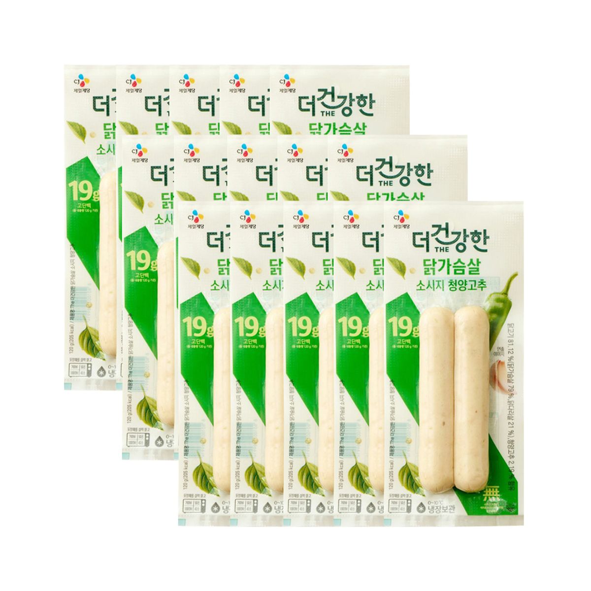 CJ제일제당(CJCHEILJEDANG) 더건강한 닭가슴살 청양 소시지 120g x15개
