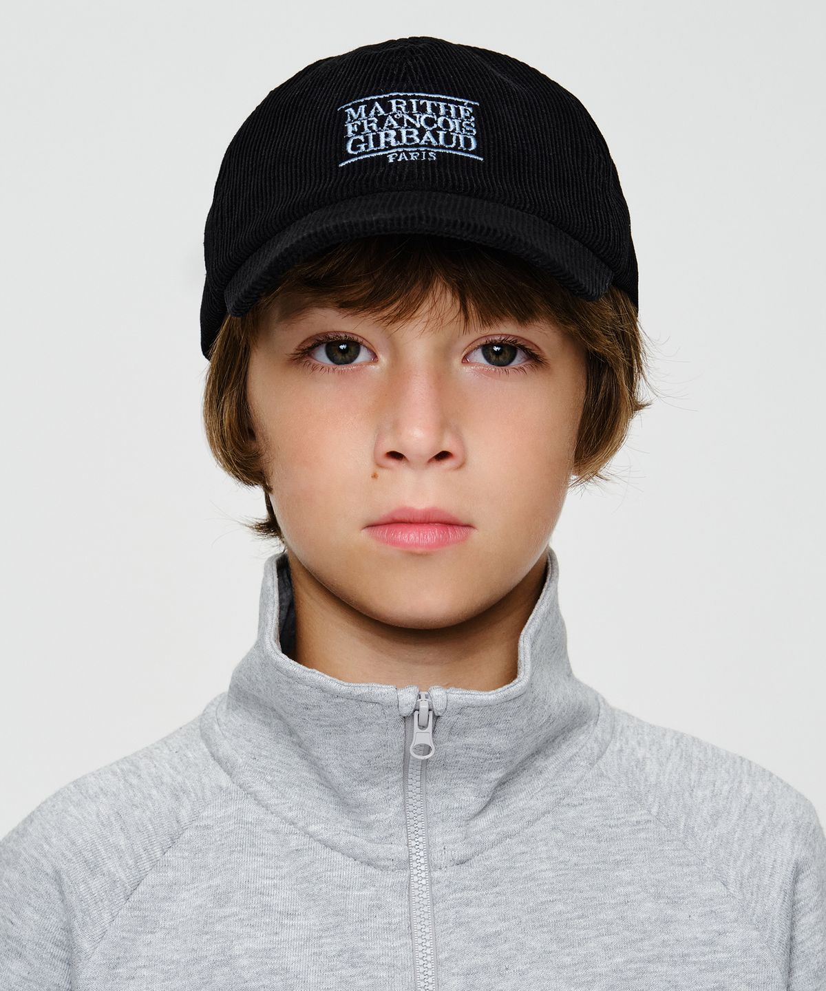 마리떼 키즈(MARITHÉ KIDS) KIDS SMALL CLASSIC LOGO CORDUROY BALL CAP black