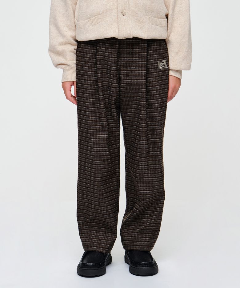 KIDS CHECK PANTS gray