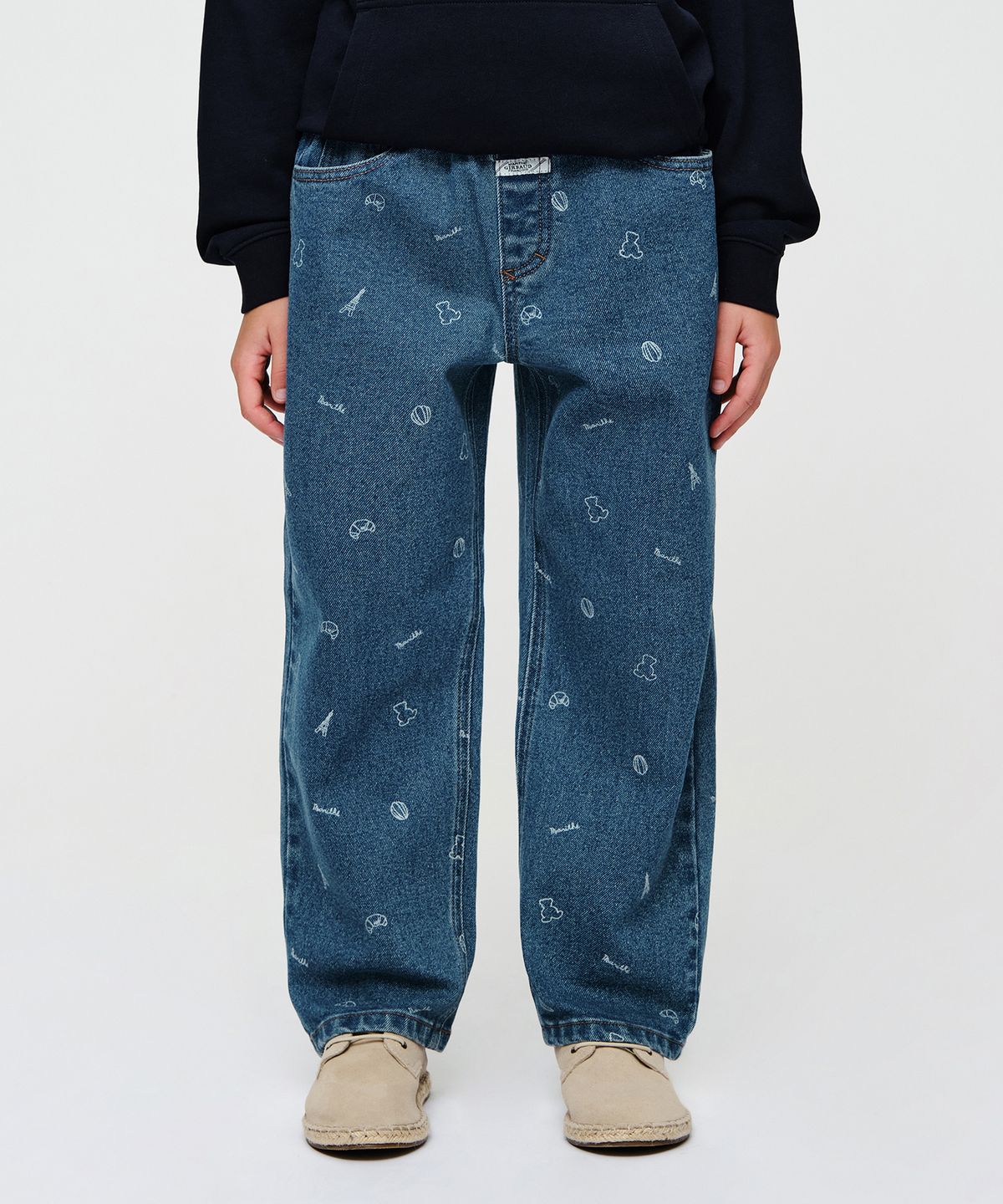 마리떼 키즈(MARITHÉ KIDS) KIDS BEAR ALL-OVER DENIM PANTS blue