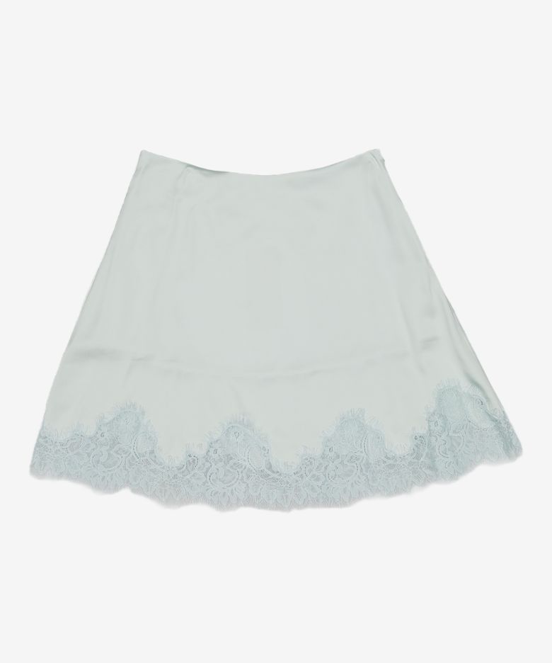 A-Line Lace Satin Skirt_CTS632(Mint) S