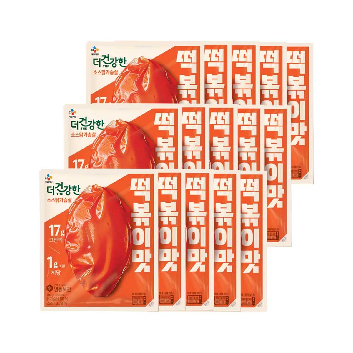 CJ제일제당(CJCHEILJEDANG) (냉동) 더건강한 소스 닭가슴살 떡볶이맛 100g x15개