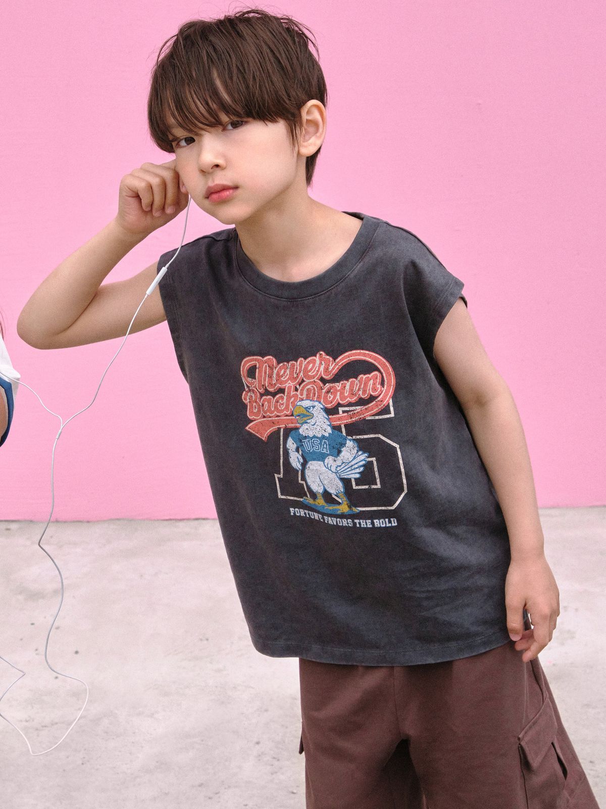 탑텐 키즈(TOPTEN KIDS) 공용 가먼트다잉 코튼 T 민소매_MKG3TL3201