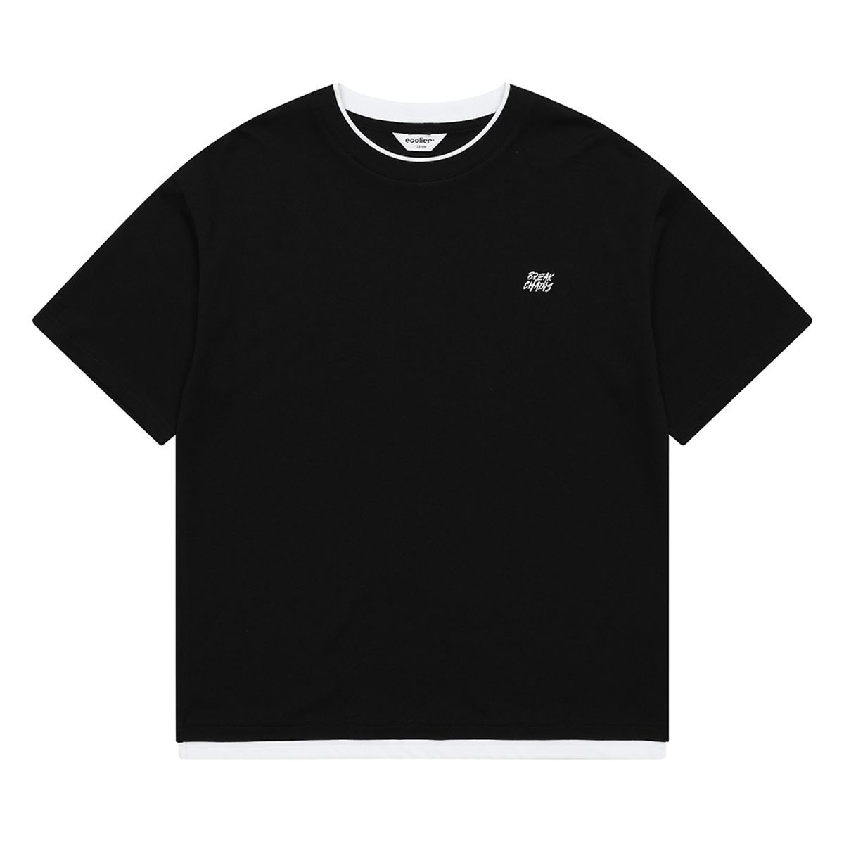 에꼴리에(ECOLIER) 5부심플나염레이어드티(26C0431)