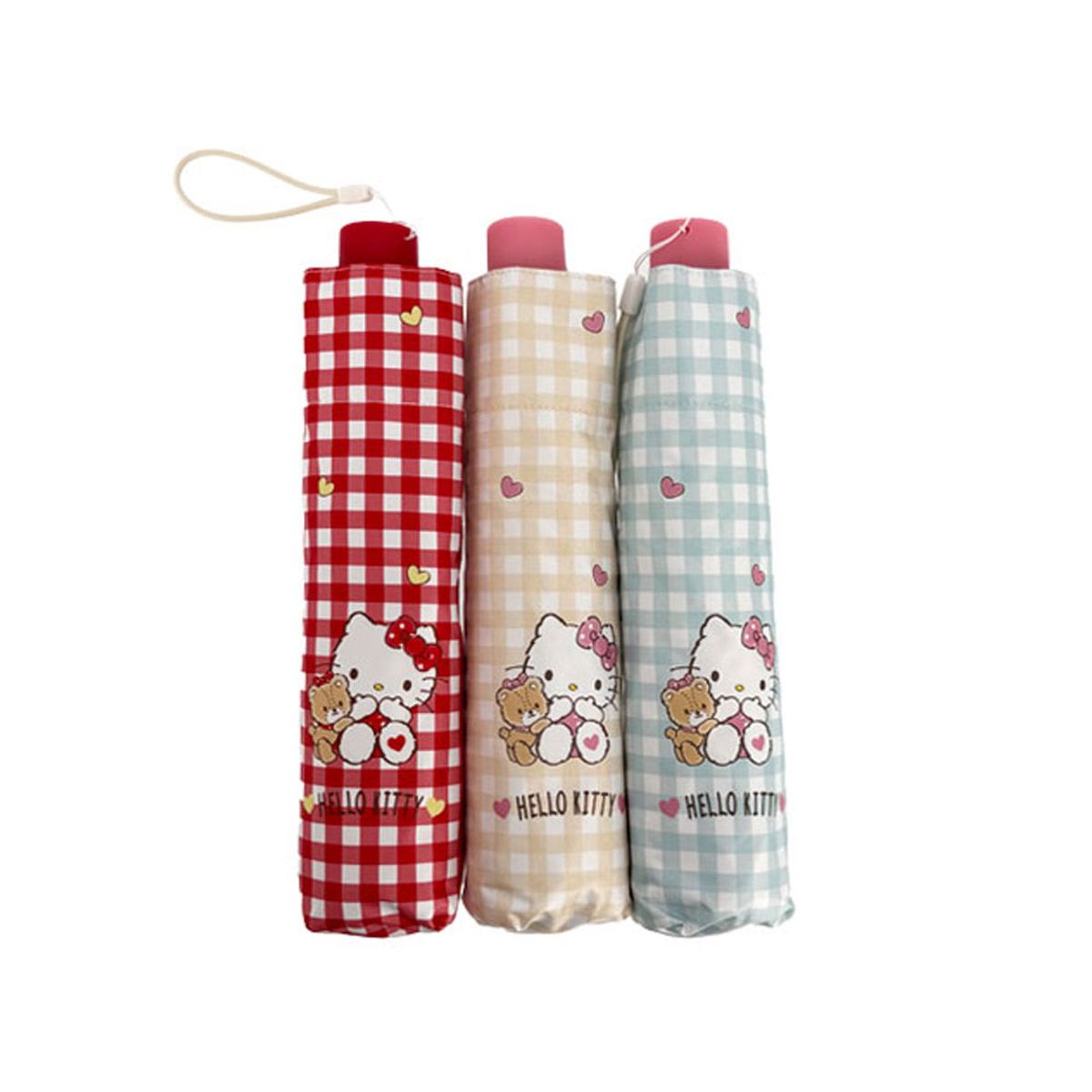 산리오 캐릭터즈(SANRIO CHARACTERS) 헬로키티 3단 슬림 50 하트체크 PUHKU60035