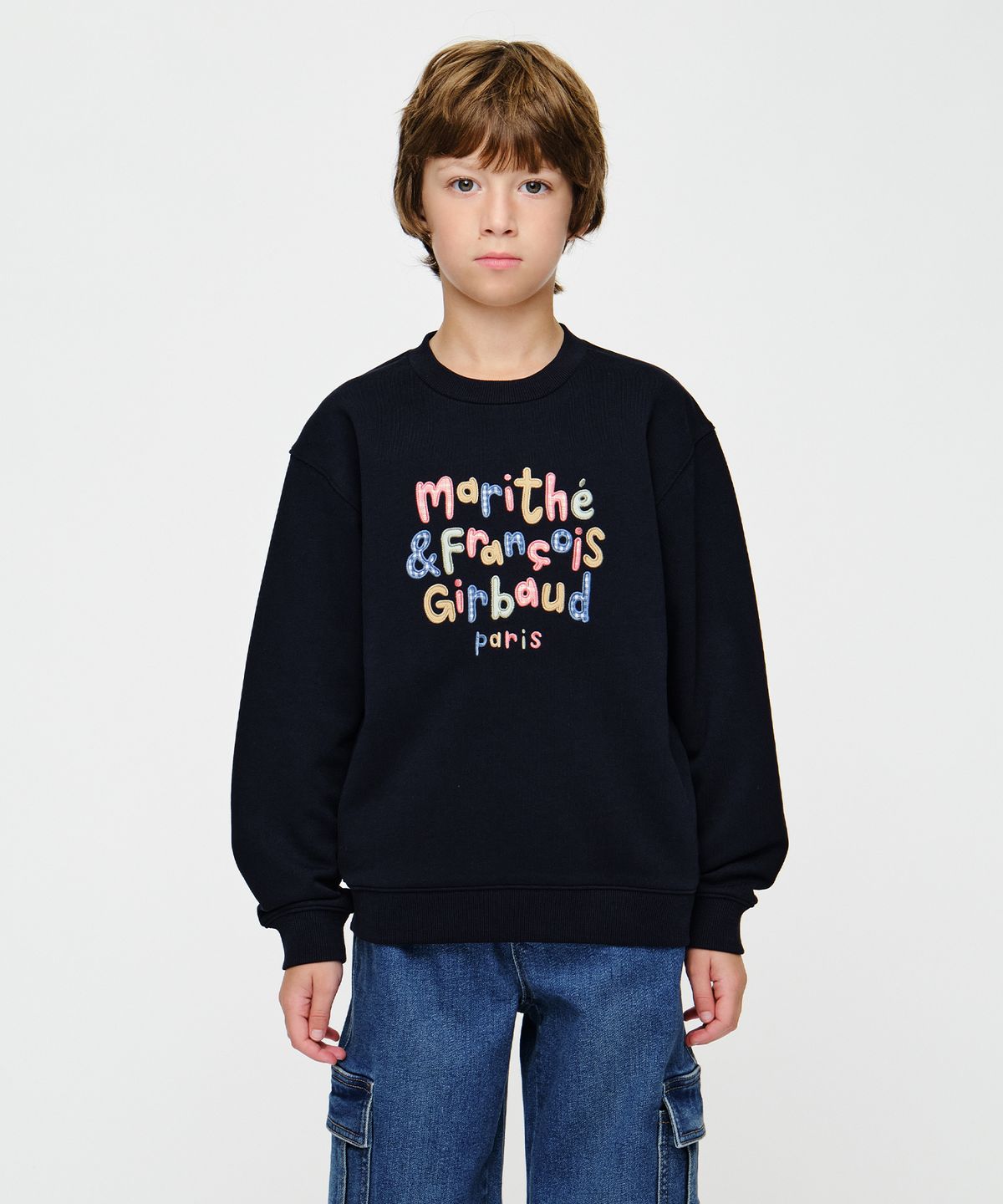 마리떼 키즈(MARITHÉ KIDS) KIDS PATCHWORK SWEATSHIRT navy