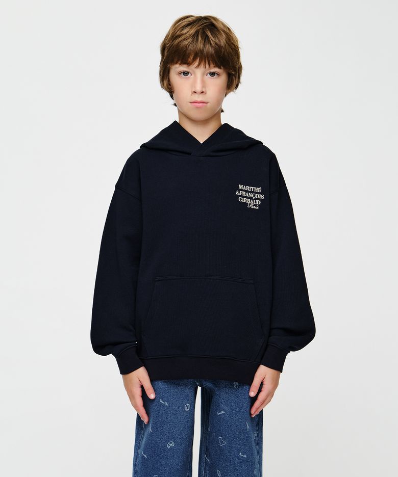 KIDS PARISIAN EMBROIDERY REGEN HOODIE navy