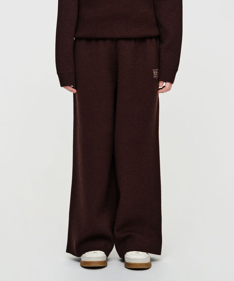KIDS KNIT WIDE PANTS brown