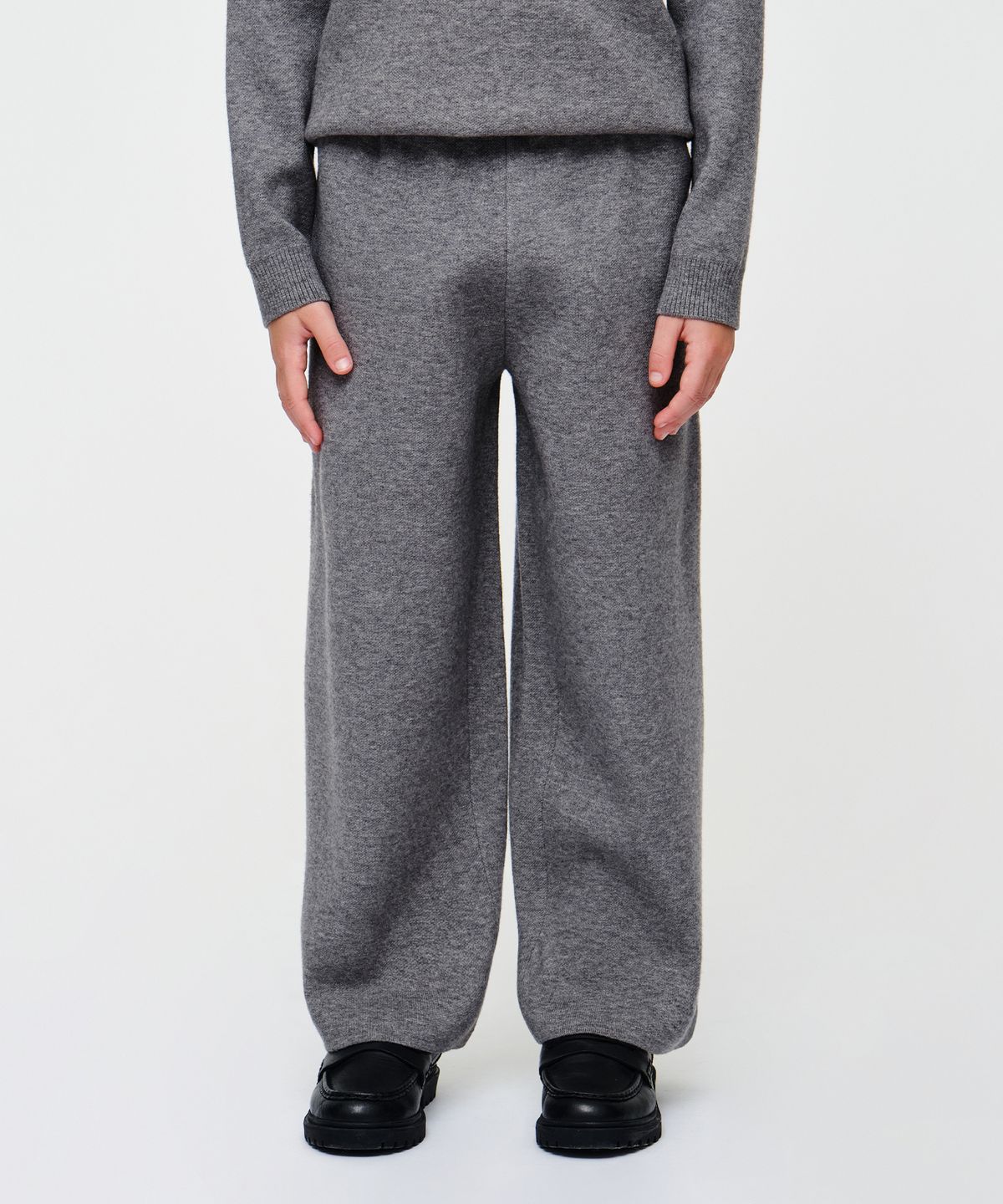 마리떼 키즈(MARITHÉ KIDS) KIDS KNIT WIDE PANTS melange gray