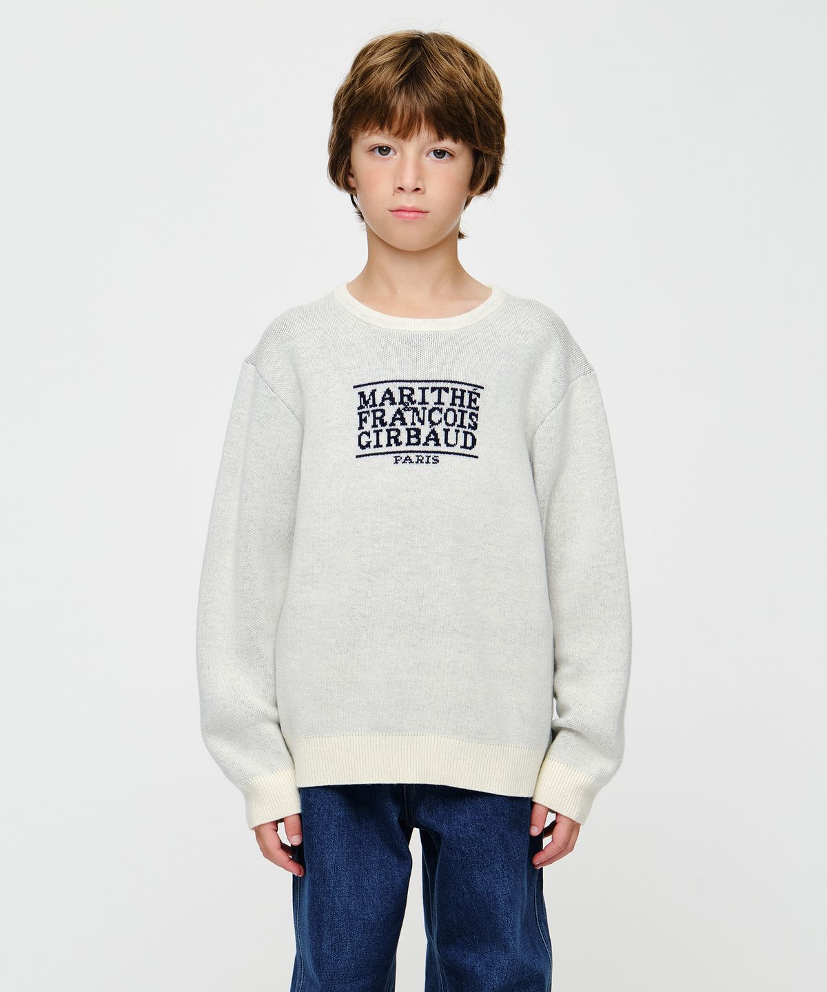 마리떼 키즈(MARITHÉ KIDS) KIDS CLASSIC LOGO KNIT PULLOVER ivory