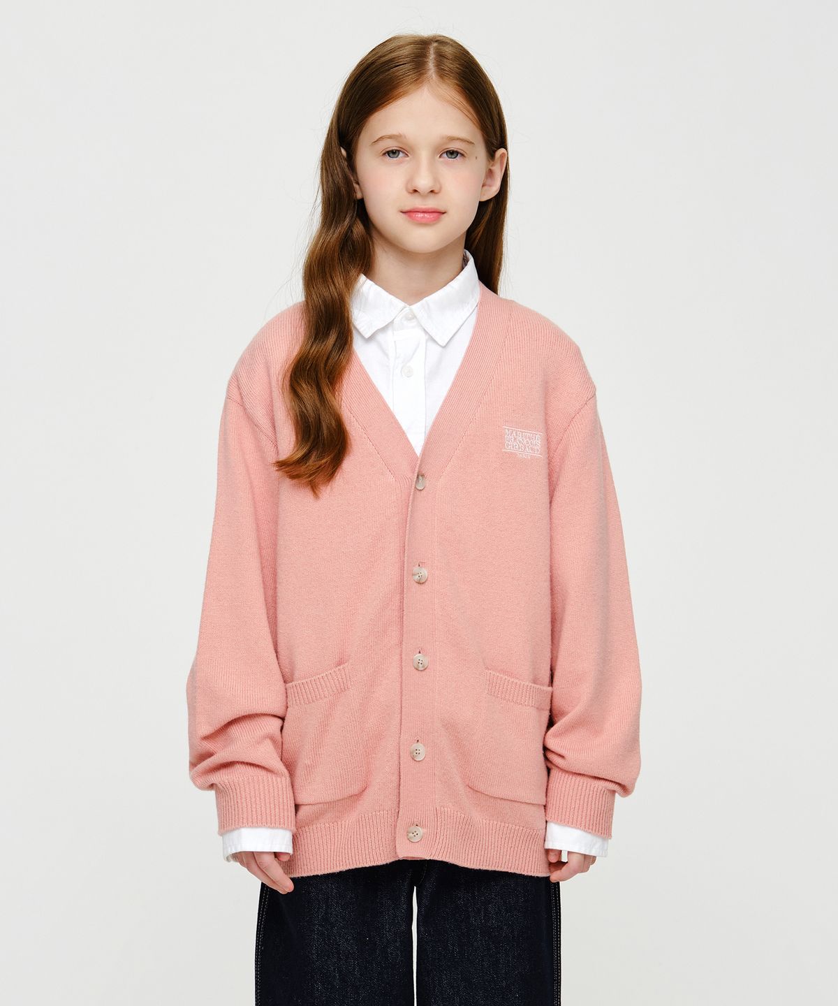 마리떼 키즈(MARITHÉ KIDS) KIDS MICRO CLASSIC LOGO CARDIGAN pink