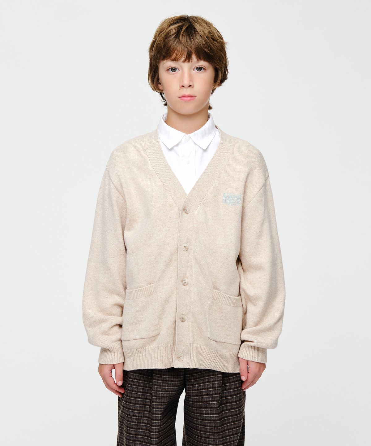 마리떼 키즈(MARITHÉ KIDS) KIDS MICRO CLASSIC LOGO CARDIGAN oatmeal