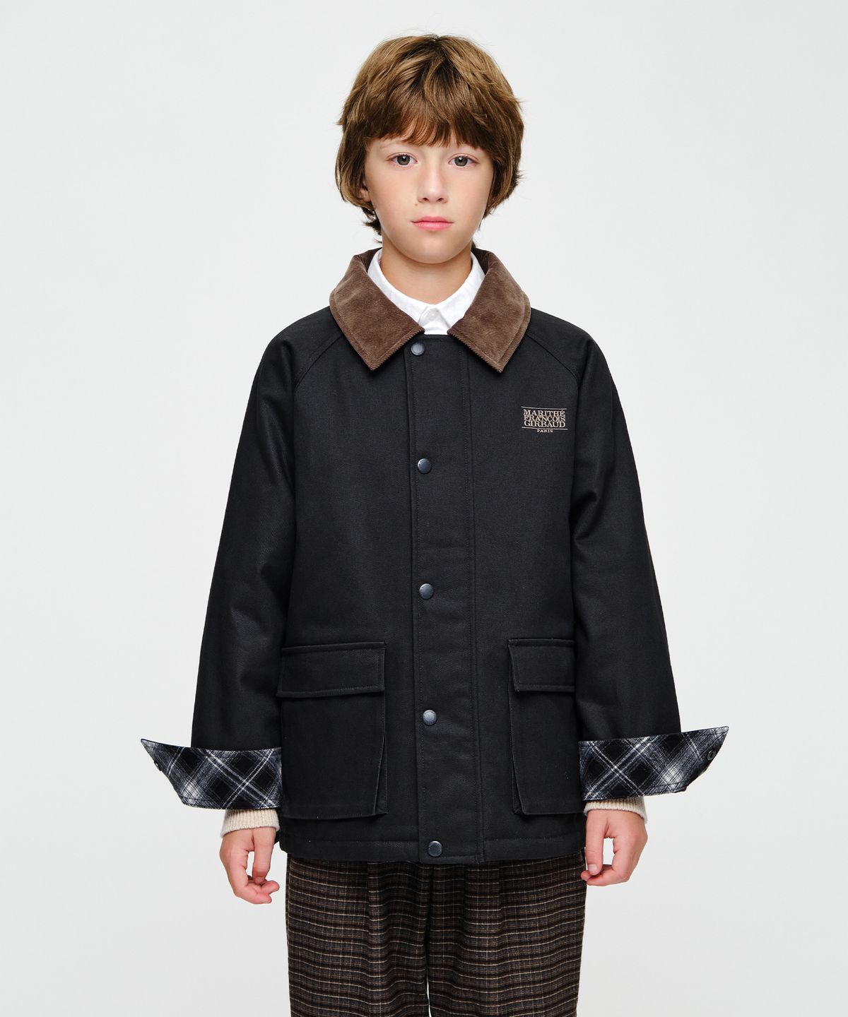 마리떼 키즈(MARITHÉ KIDS) KIDS CLASSIC LOGO WORK JACKET charcoal