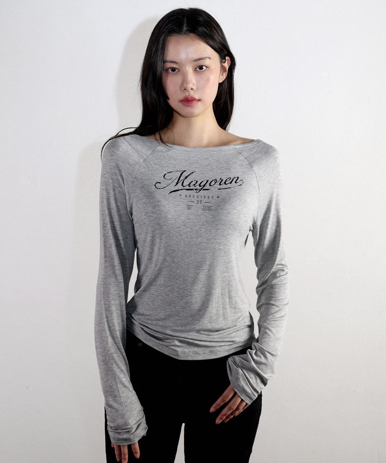 보트넥 레글런 롱슬리브 멜란지 그레이