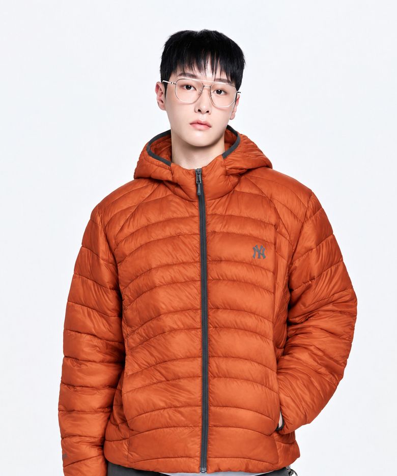 커브 에어쉘 경량 후드 패딩 NY (D.Orange)