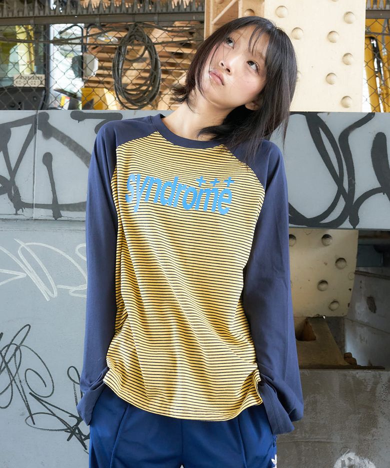 L27 SYNDROME STRIPE T-SHIRT(YELLOW)