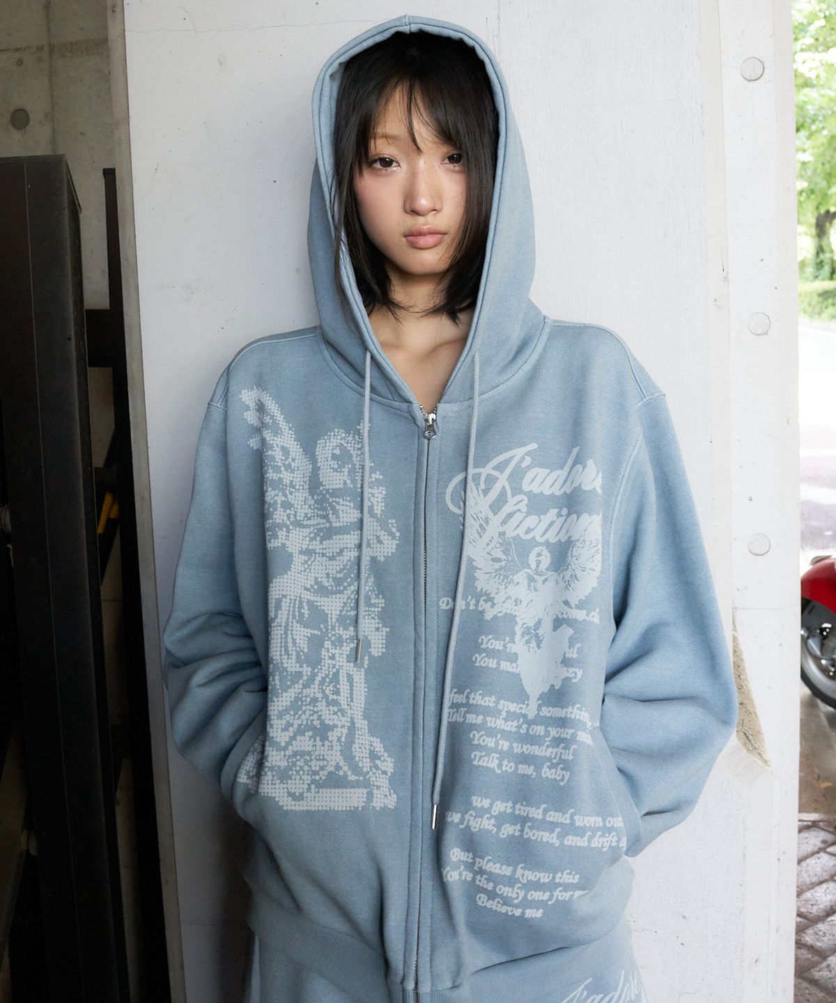 라티젠(LARTIGENT) L27 BAROQUE HOODIE ZIP-UP(SKY BLUE)