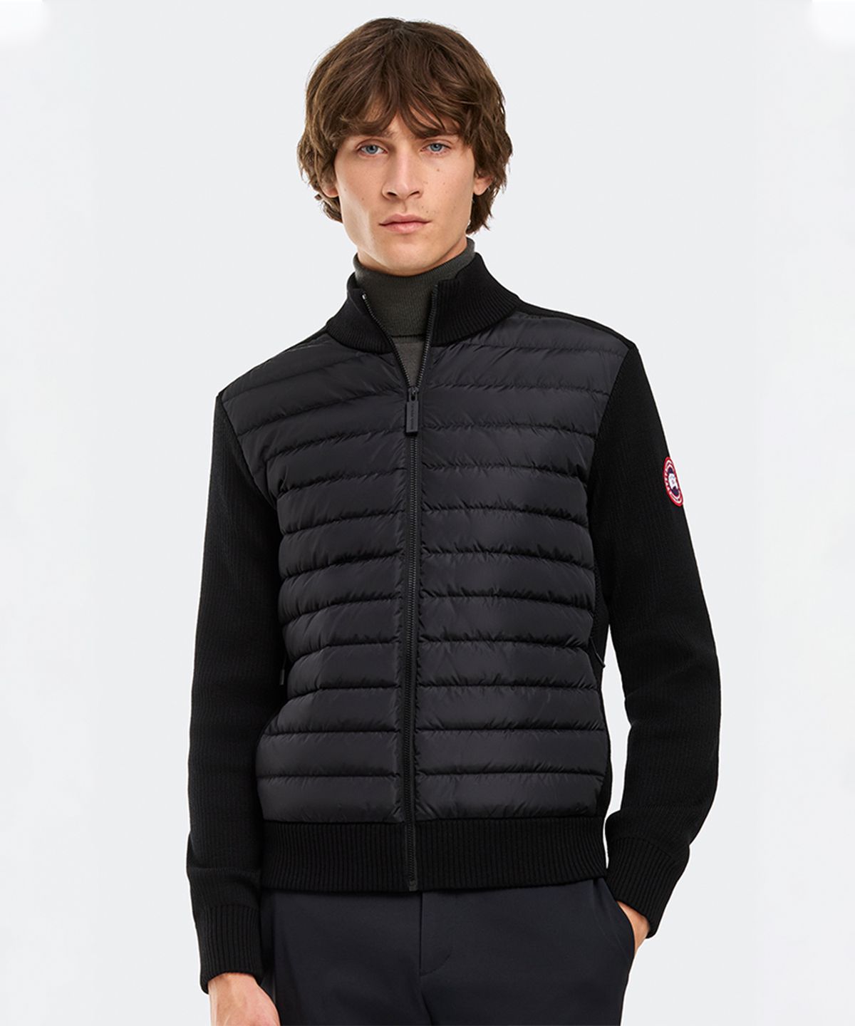 캐나다구스(CANADAGOOSE) 남성 하이브릿지 니트 자켓(Black)_Q266AMJC01BKN