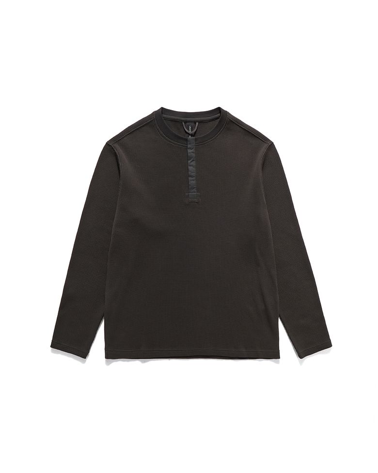 HENLEY NECK LONG SLEEVES / CHARCOAL