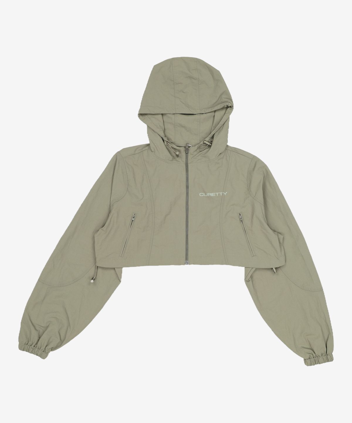 큐리티(CURETTY) C NYLON CROP HOOD JUMPER_KHAKI S