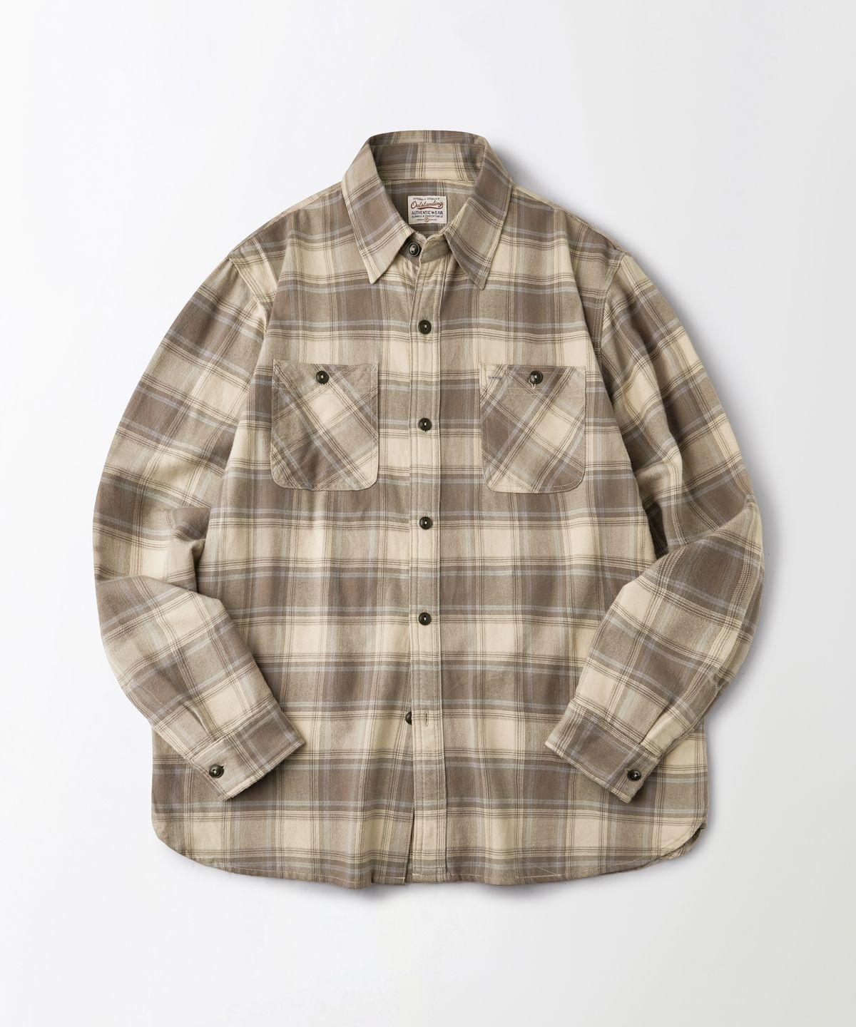 아웃스탠딩(OUTSTANDING) VINTAGE CHECK WORK SHIRT_BEIGE CHECK