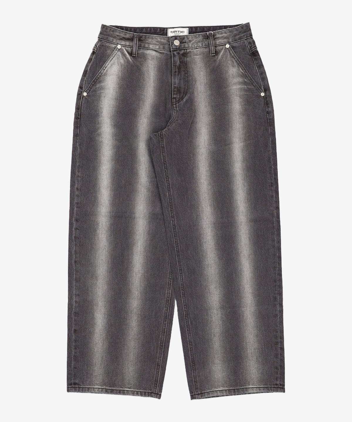 크리틱(CRITIC) Stripe Washing Denim Pants Black M