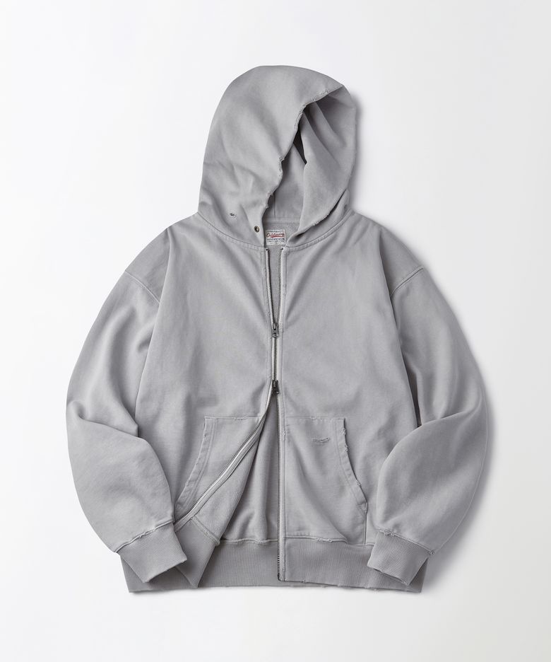 VINTAGE WASHING HOOD ZIP SWEAT_VINTAGE GRAY