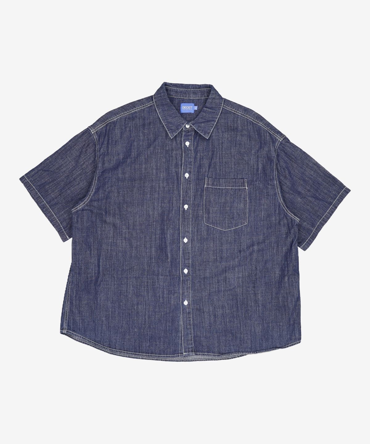데케트(DECET) [린넨라이크데님]LinenLike Over Short Shirts DCSH005Indigo L