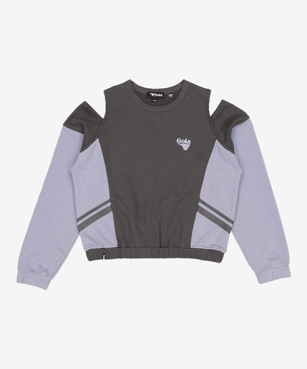 골라(GOLA) W TRACK BLOCK SWEAT CUT-OFF TOP [PINK] FREE