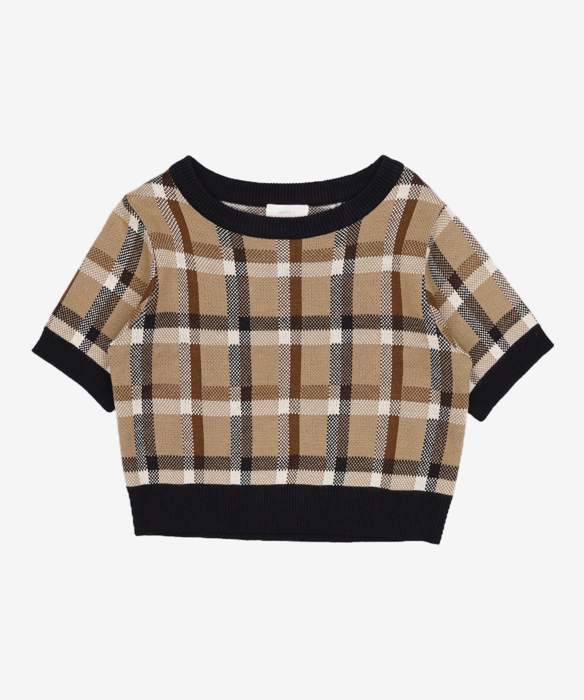 어몽(AMONG) A CHECK JACQUARD KNIT SET_GREEN S