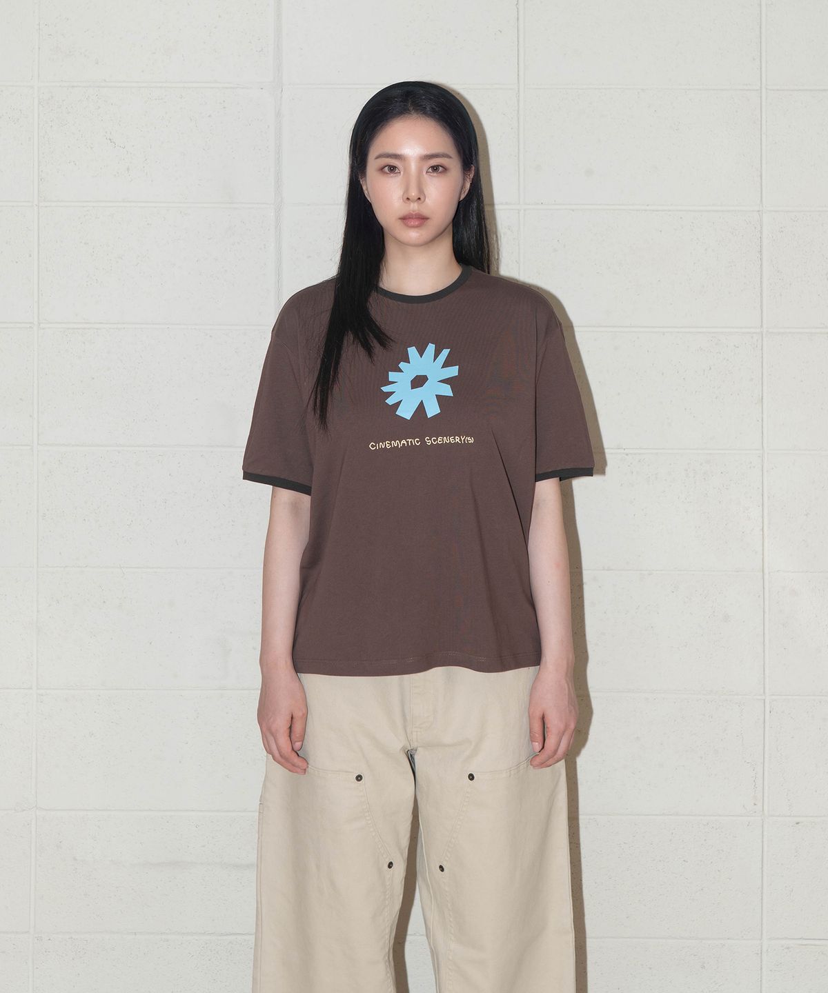 그라프트맨(GRAFTMEN) GRAPHIC RINGER TEE / BROWN