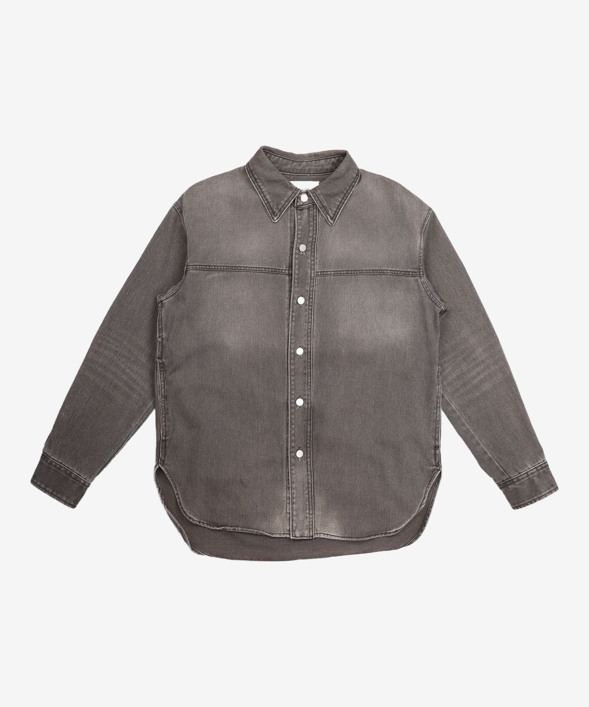 티엔지티(TNGT) WASHED BLACK SEMI-OVER FIT DENIM OUTER SHIRTS TNSH1F705BK 95