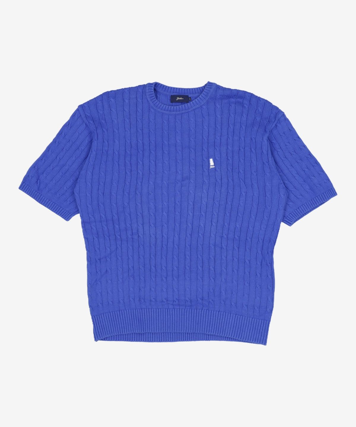예일(YALE) HERITAGE DAN CABLE KNIT TEE BLUE L