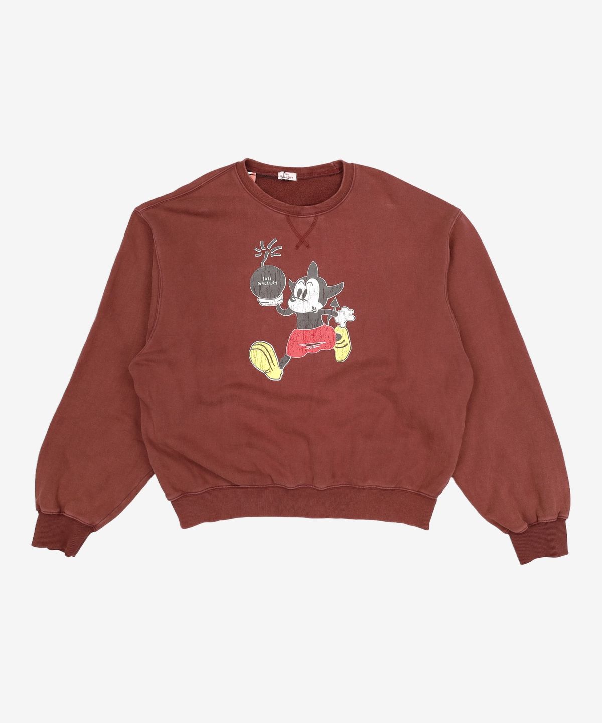 1011갤러리(1011 GALLERY) Gallery Mickey Sweatshirts - Burgundy FREE