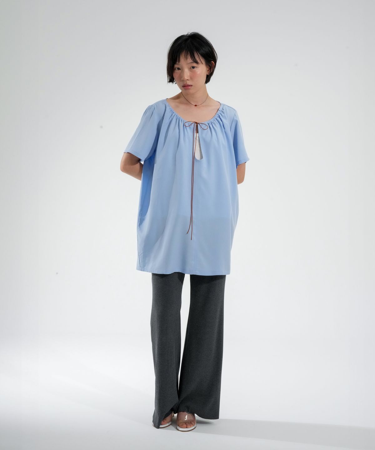 오수(OSU) OSU Shirred Volume Tunic, blue