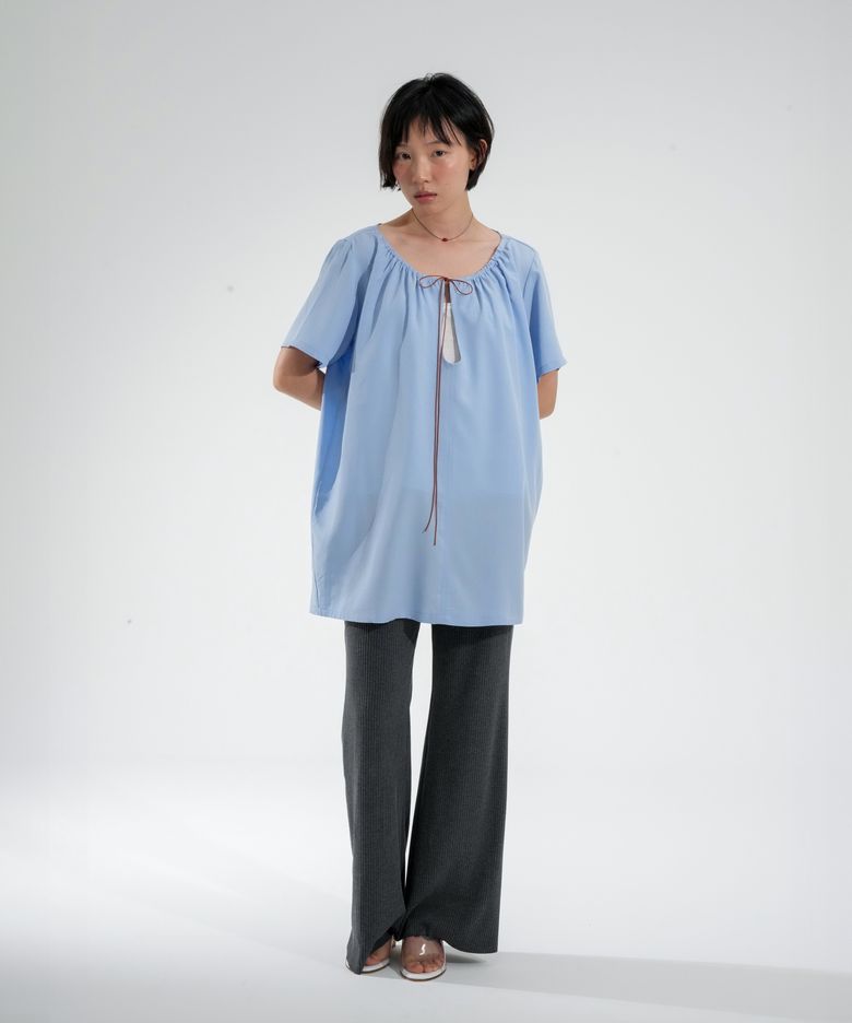 OSU Shirred Volume Tunic, blue