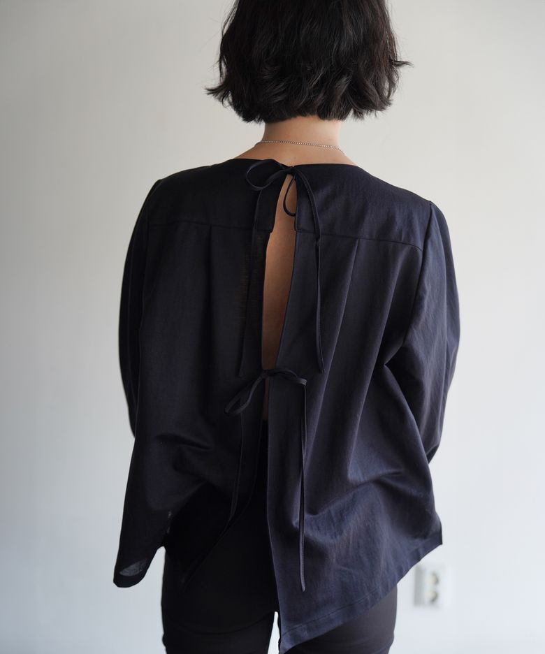 OSU Tie Back Blouse, black
