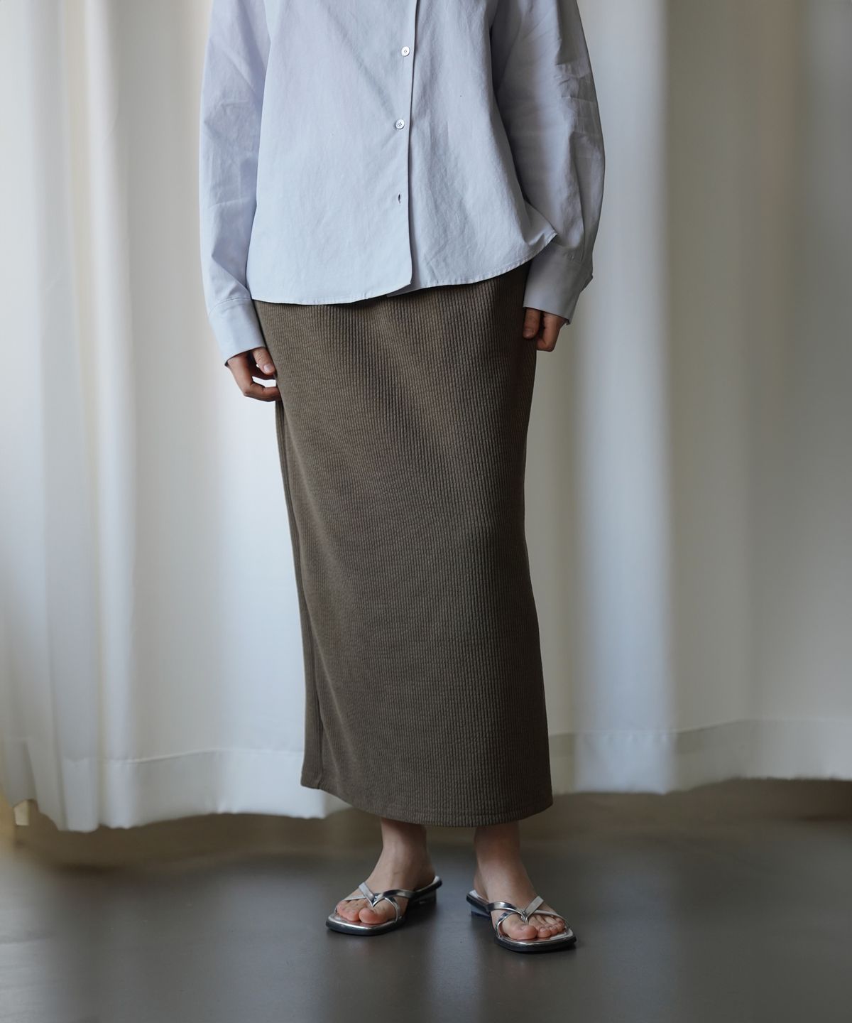 오수(OSU) OSU Comfort long Skirt, hazelnut