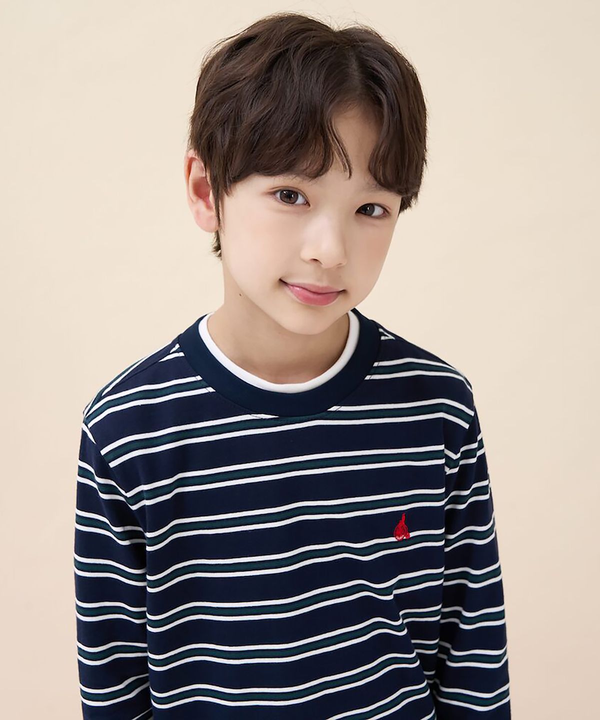 빈폴 키즈(BEANPOLE KIDS) 릴렉스핏 멀티 스트라이프 긴소매 티셔츠  네이비 (BI6841U08M) (BI6841U08M)