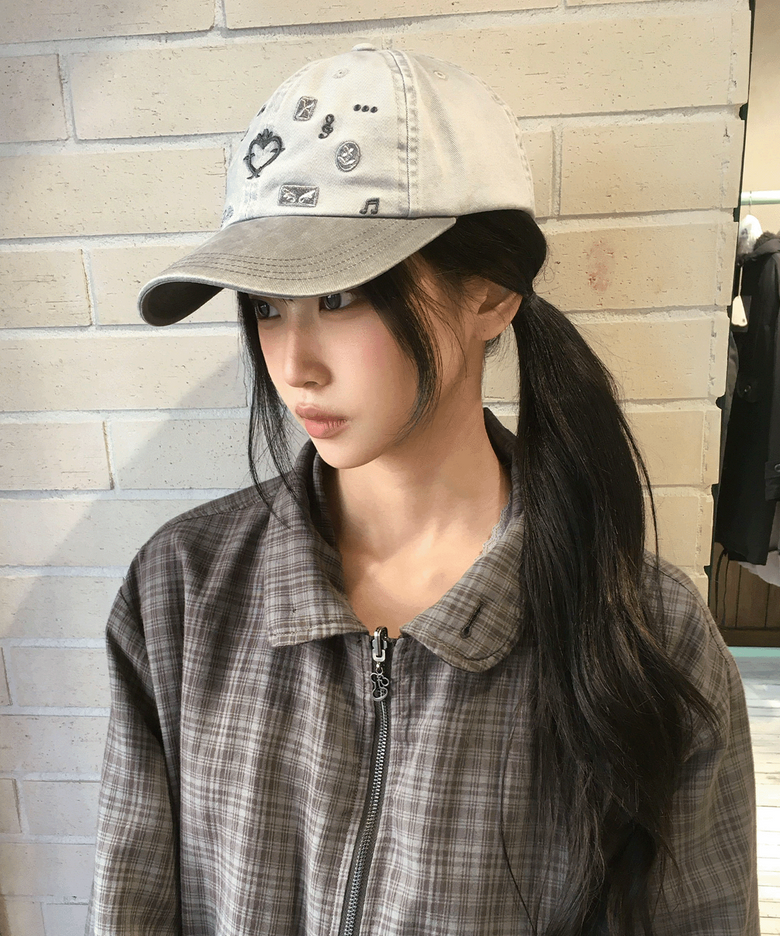 워시드 니들워크 볼캡 (그레이)