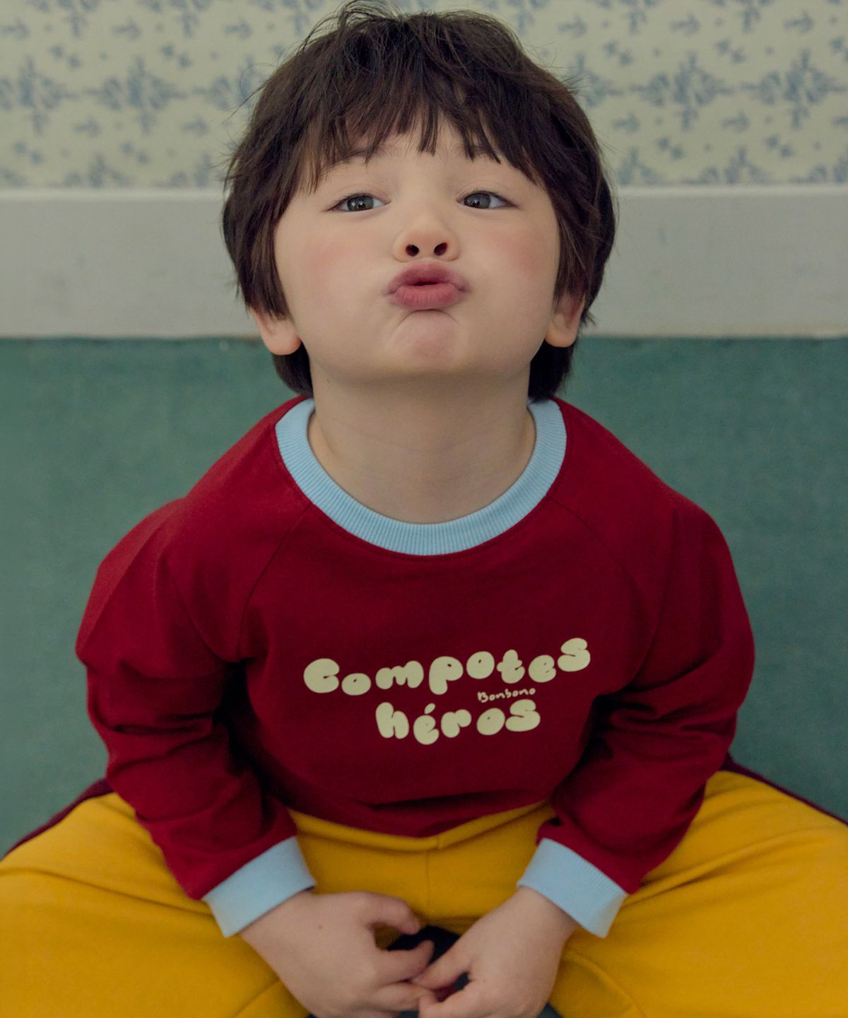 봉보노(BONBONO) 보노 배색싱글티 - 와인