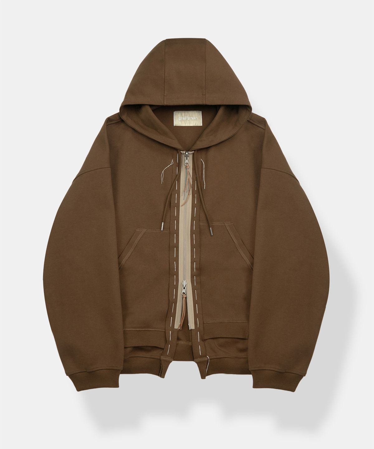그라프트맨(GRAFTMEN) PROTOGRAF TWO-WAY HOOD ZIPUP / BROWN