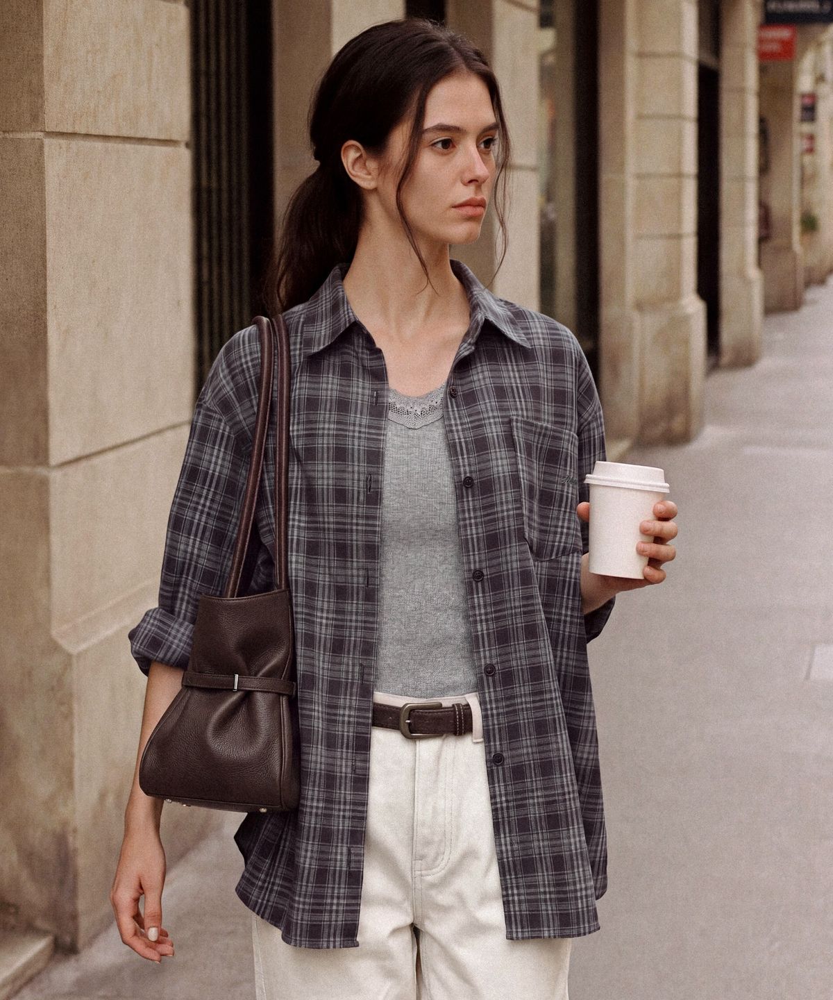 폴뉴아(FOLNUA) GLEN BASIC SHIRT (DARK NAVY)