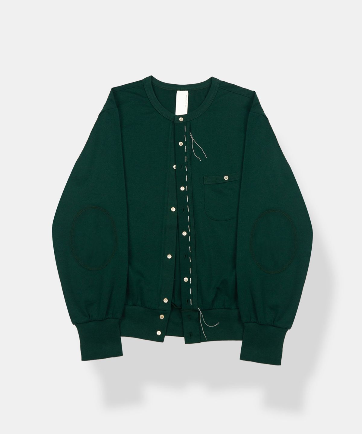 그라프트맨(GRAFTMEN) BECOMING FINE PIQUE ROUND CARDIGAN / GREEN