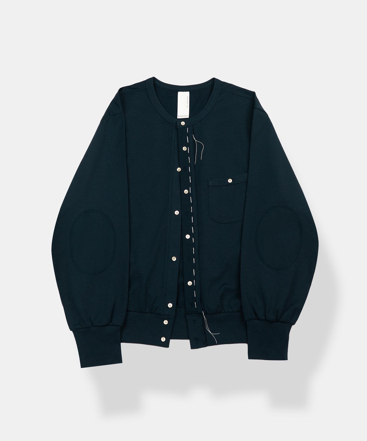 그라프트맨(GRAFTMEN) BECOMING FINE PIQUE ROUND CARDIGAN / NAVY