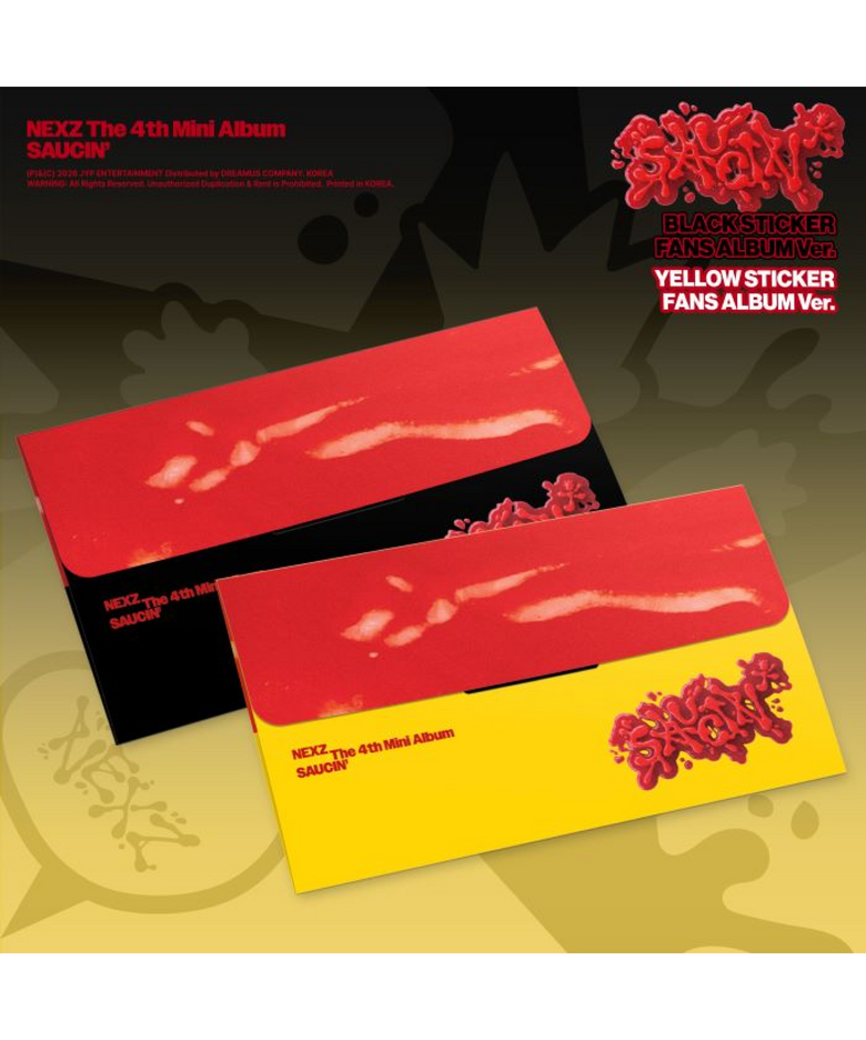[랜덤] NEXZ(넥스지) - 미니 4집 [SAUCIN’] (BLACK STICKER FANS ALBUM Ver. / YELLOW STICKER FANS ALBUM Ver.)