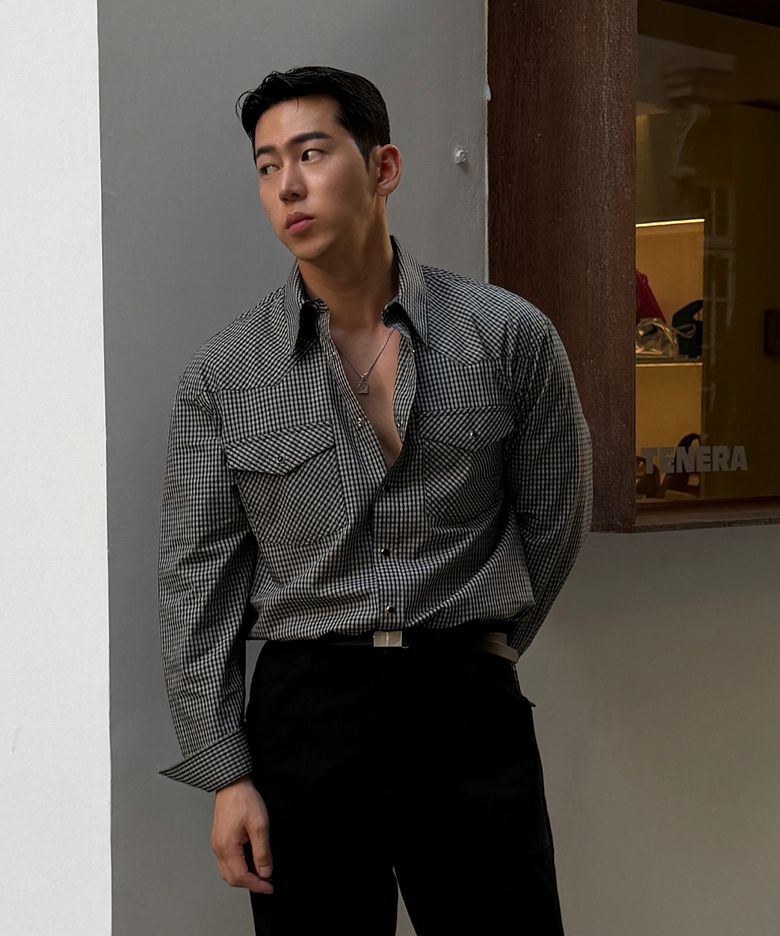 블랙 체크 웨스턴 셔츠